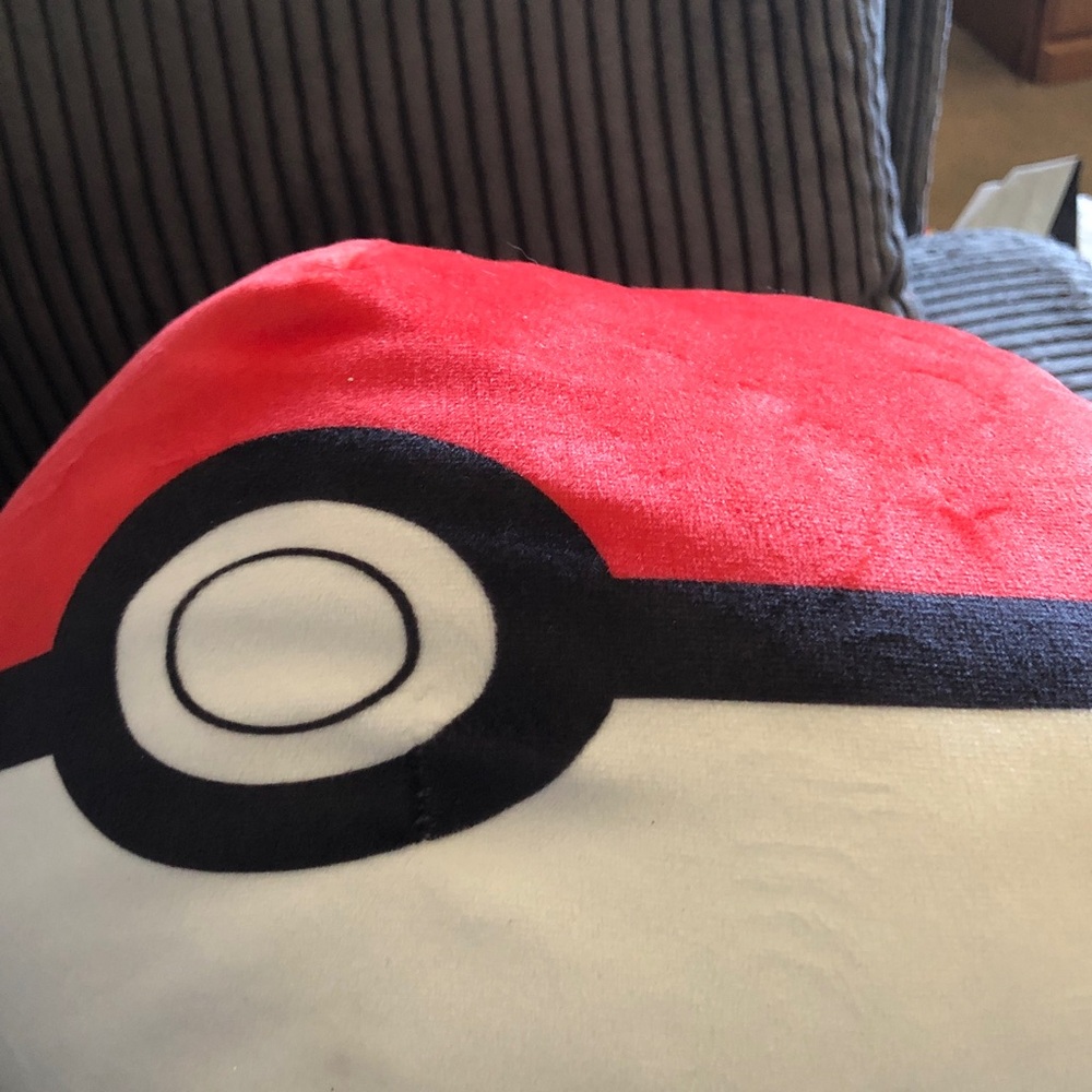 Red and White Pokémon Ball Plush Cushion